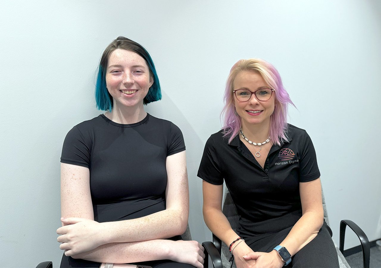 Aubree and Estera Woman in Tech in Perth and working for Horizon Digital
